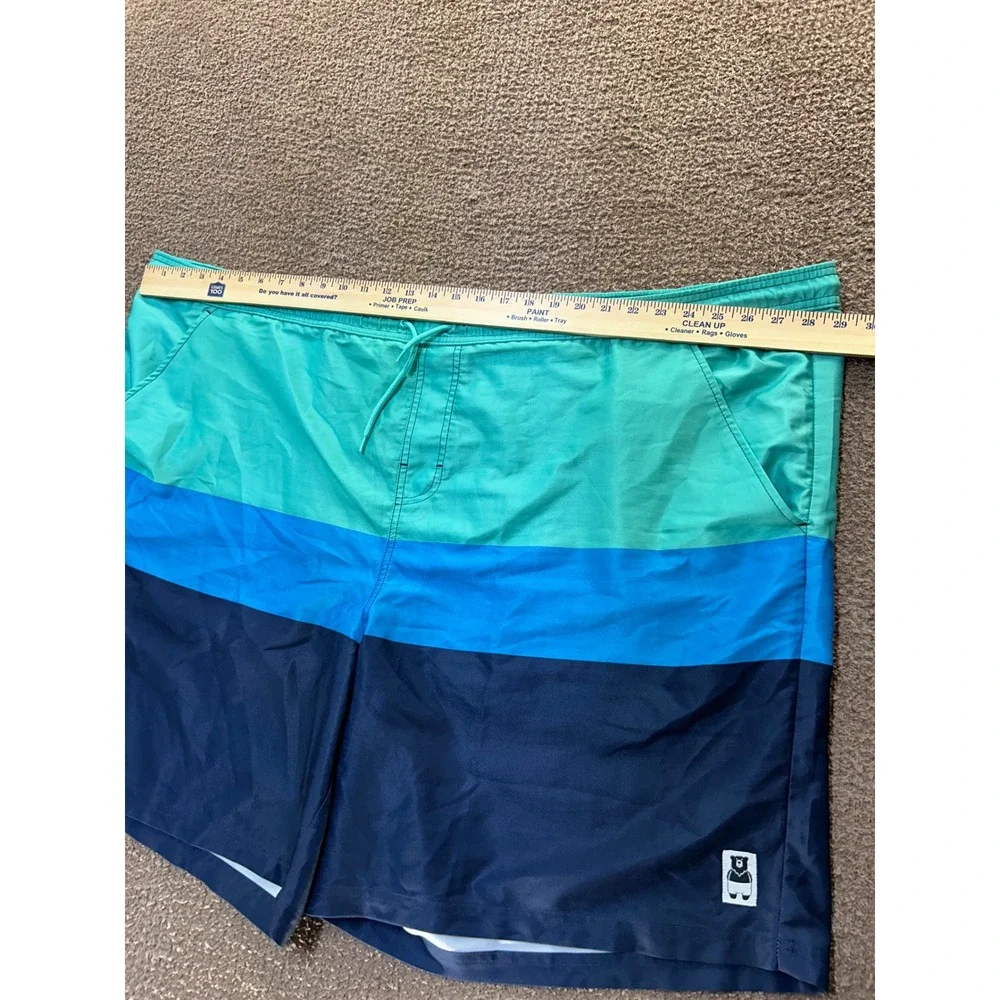 Meekos By KingSize Swim Trunks Mens 4XL Big Blue Colorblock Board Shorts